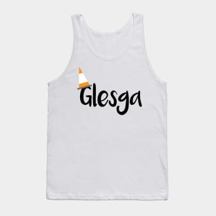 Glesga Orange Traffic Cone Design Tank Top